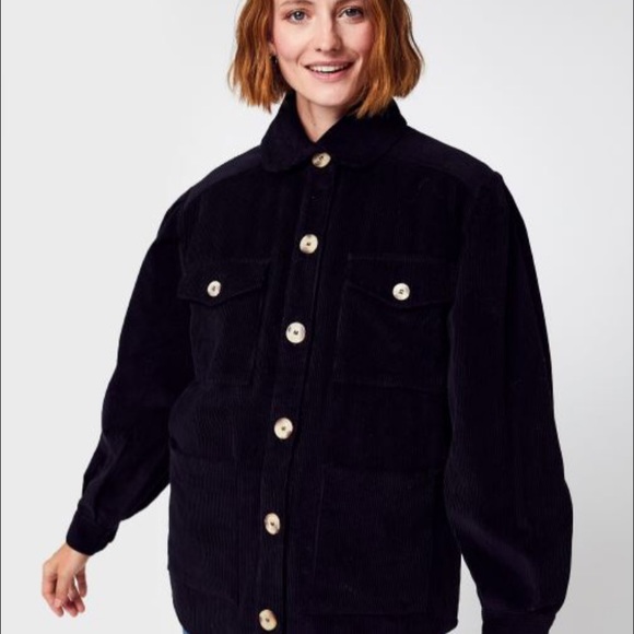Petite Mendigote Samantha corduroy jacket in black - Picture 2 of 5